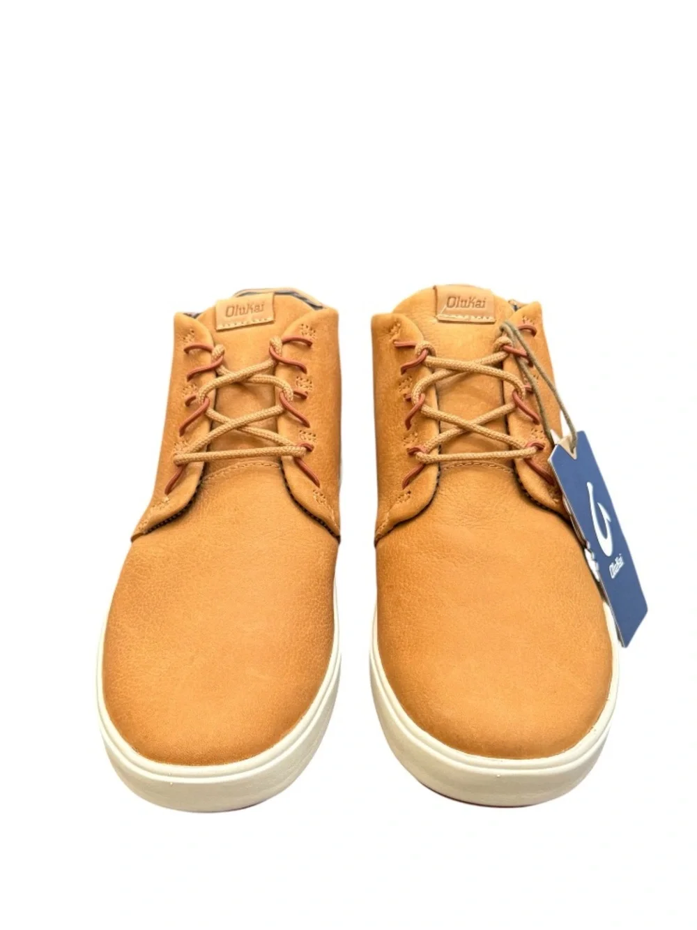 OLUKAI - LIGHT BROWN LEATHER WHITE SOLE CHUKKA BOOTS “NANA HELE”